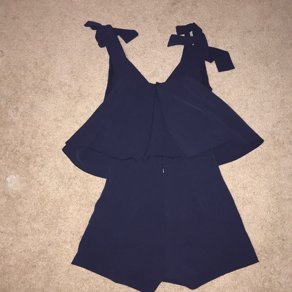 H&M Double Layer Navy Romper - Picture 2 of 3